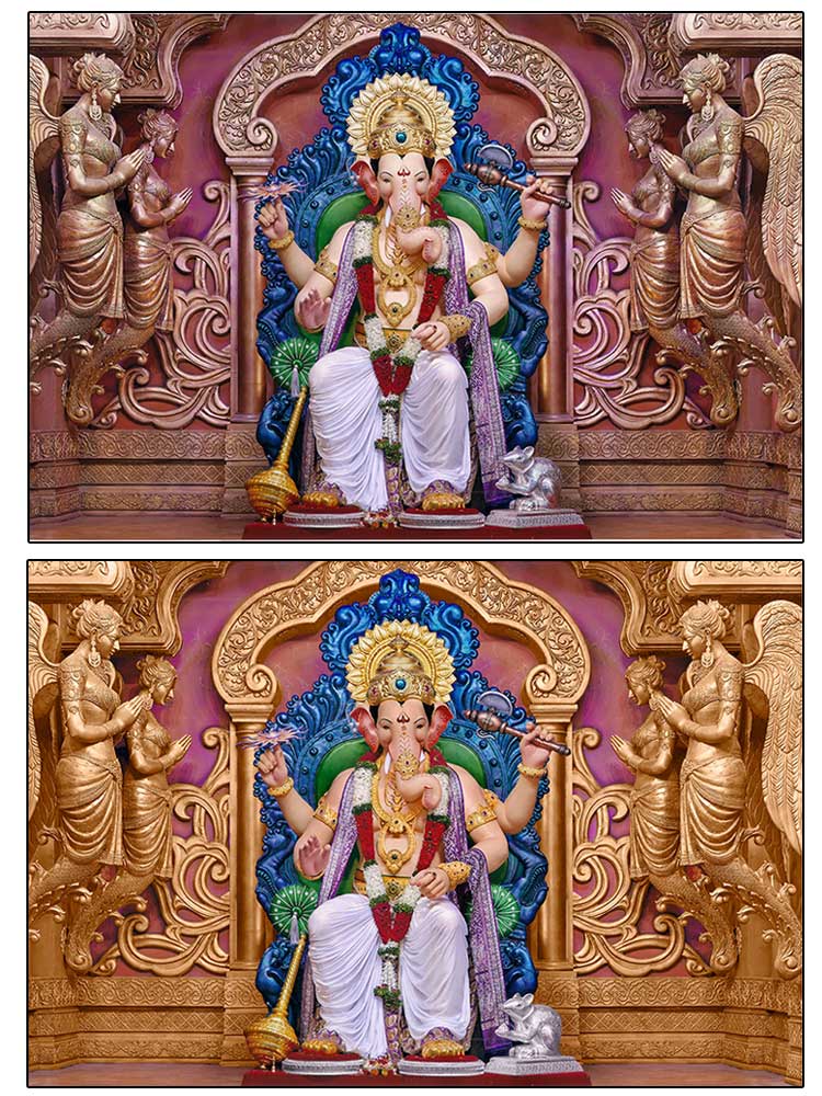 Colour correction of Ganapati Photograph