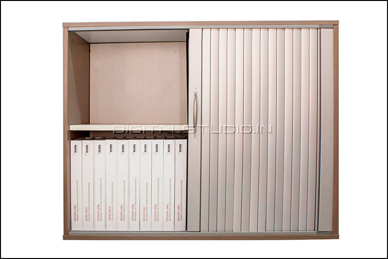Cabinet with half closed shutters