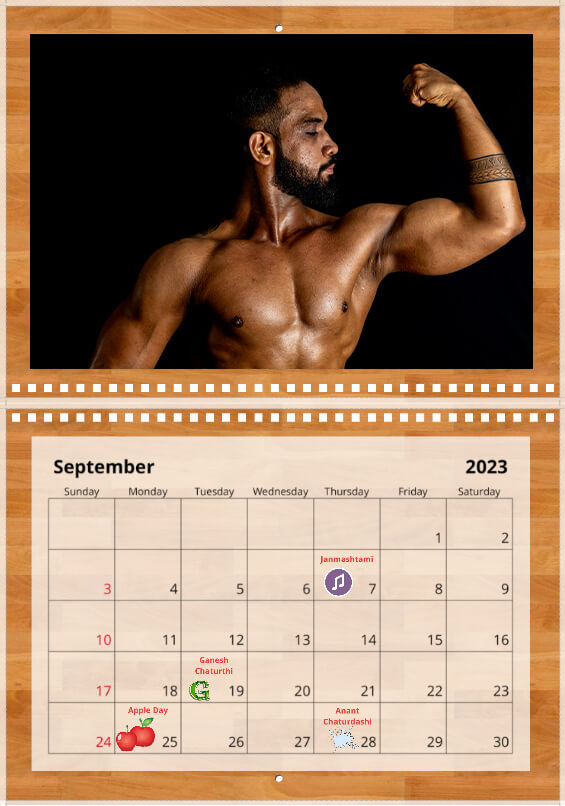 Wall calendar September 2023