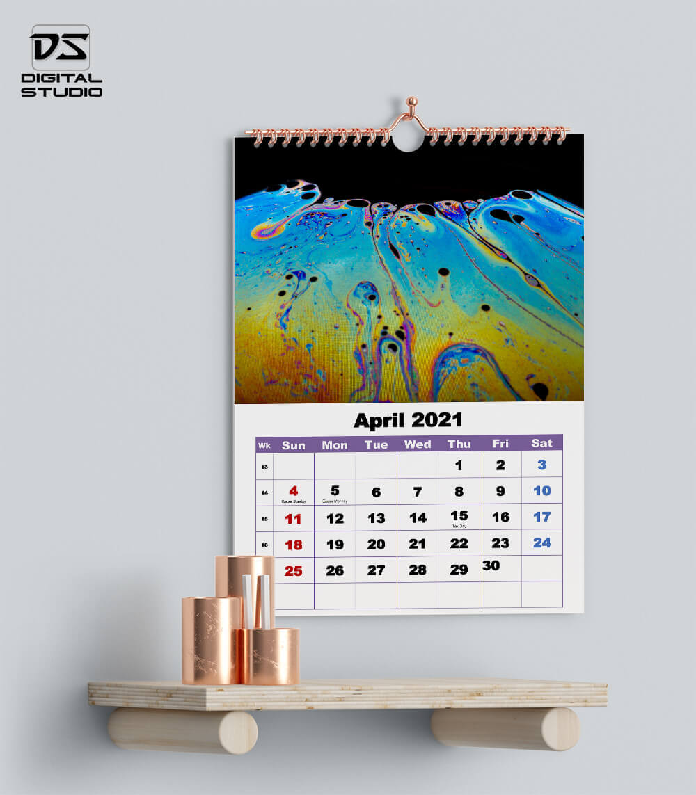 Wall calendar April 2021