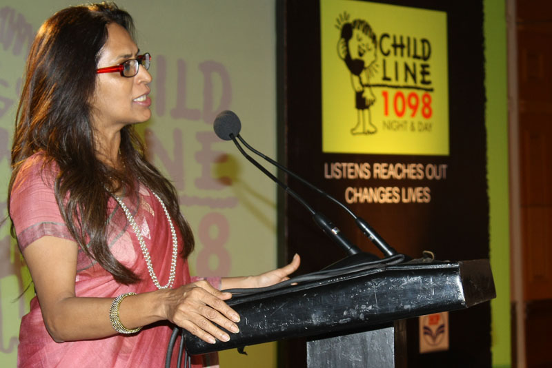 Executive Director of CHILDLINE at an event in Mumbai