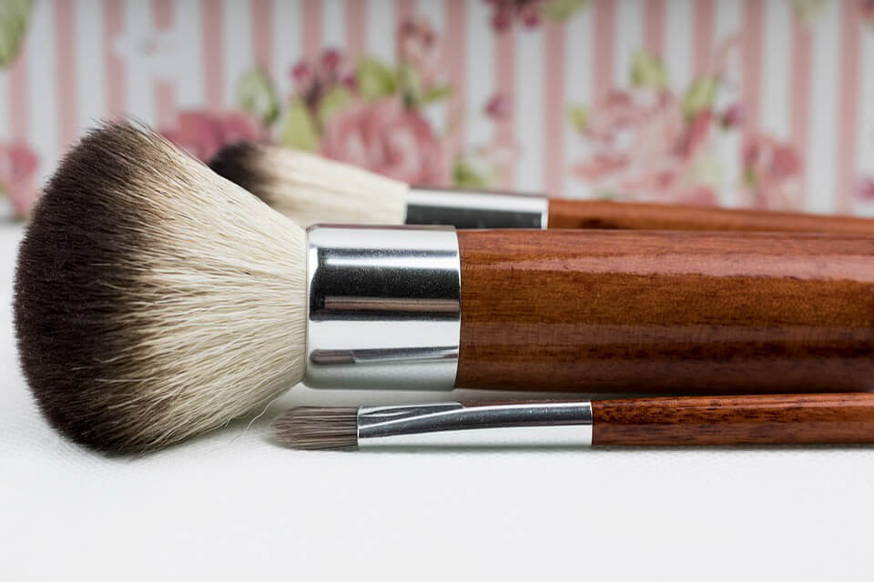 Makeup brush closeup photograph 