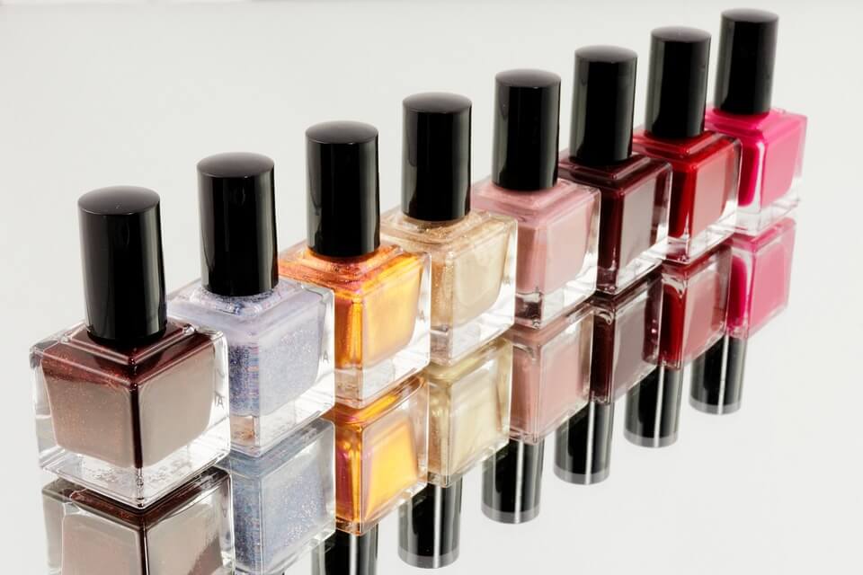 Nail paint in a lineup