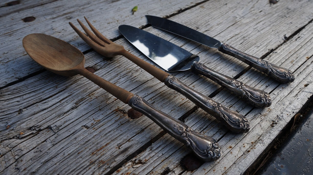 Lifestyle photograph of vintage flatware