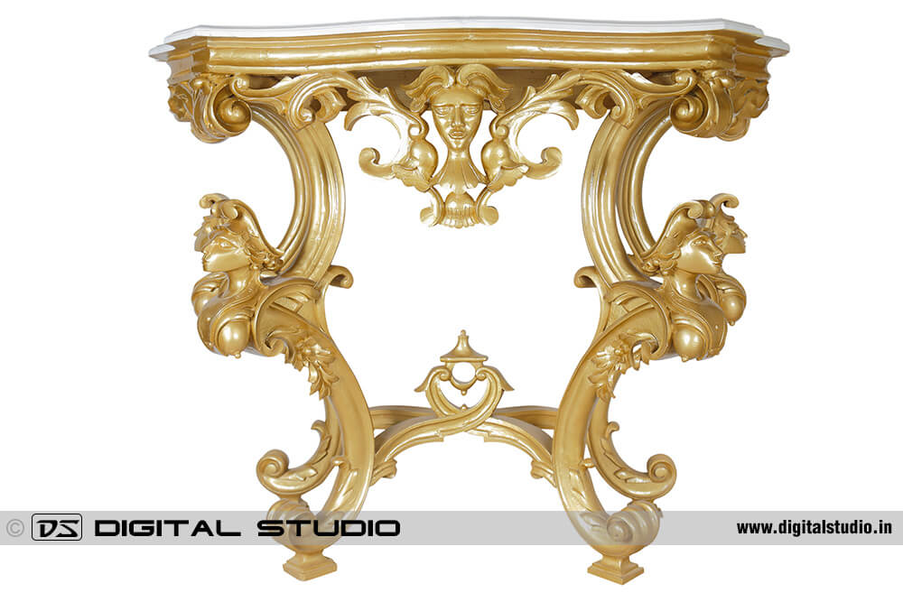 Golden plating console table