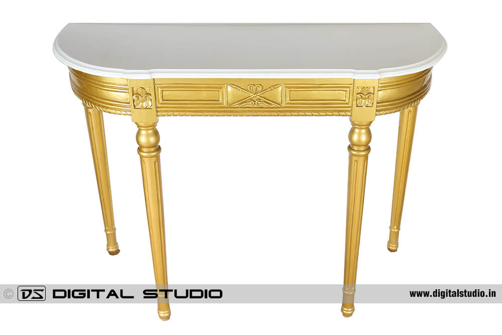 White top Golden console table