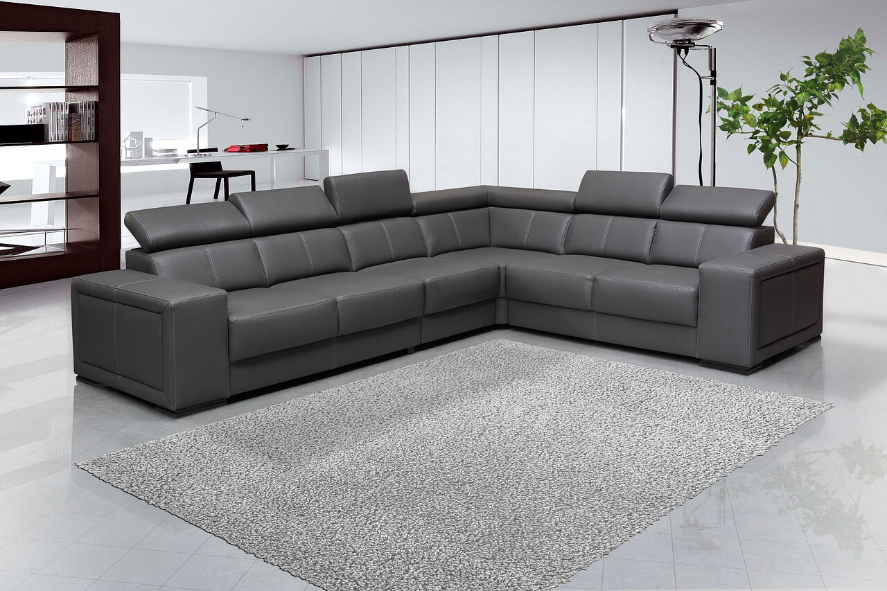 Large sofa in a spacious living room