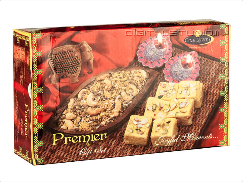 Decorated gift box of Indian mithai