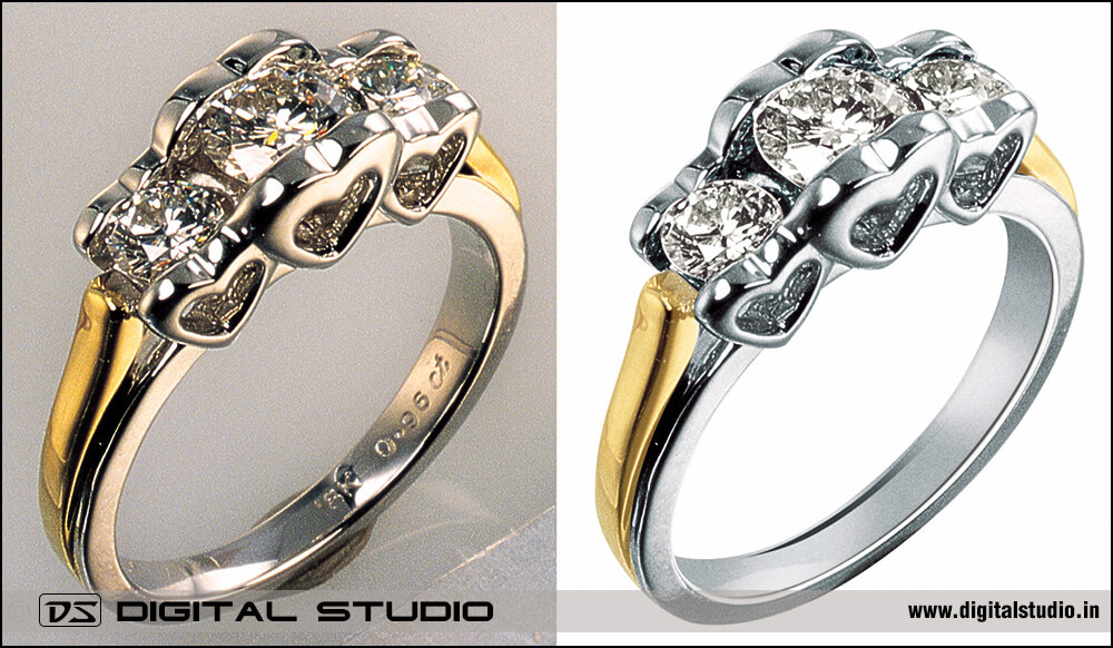 high level photoshop editing for perfect diamond ring image