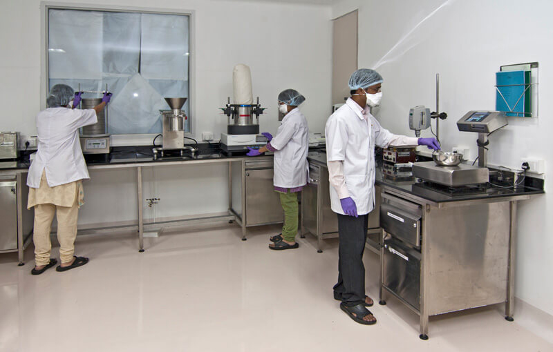 Lab technicians in a pharma company