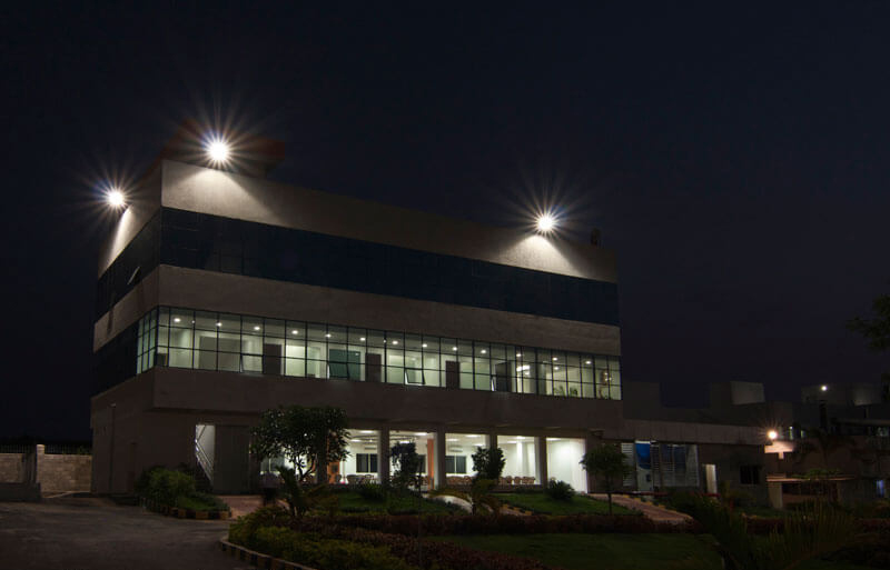 night photograph of pharma plant