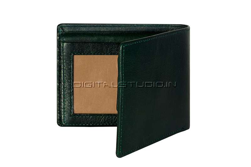Pure leather green wallet