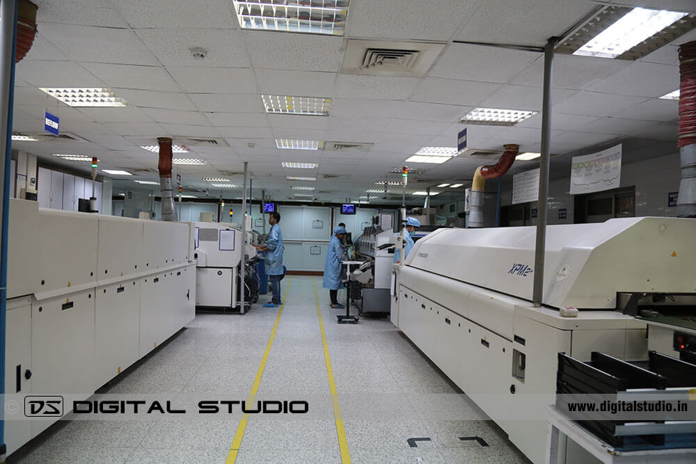 Lab technicians working on machines and instruments