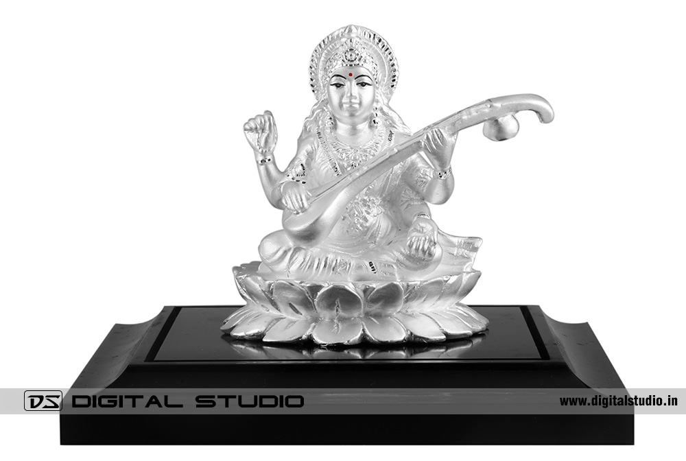 Silver Idol Saraswati Photograph