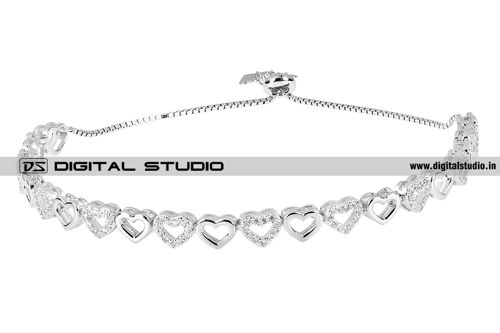 Heart design silver bracelet