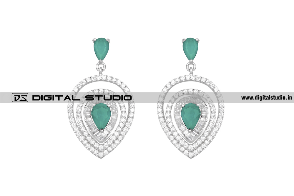 Green Zircon Stone Dangle Earrings