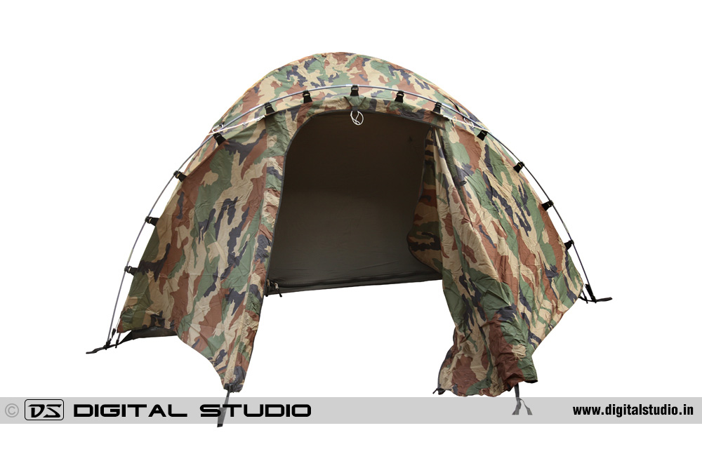 Military camouflage tent