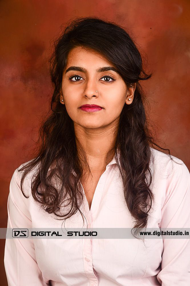 Young lady on textured backdrop