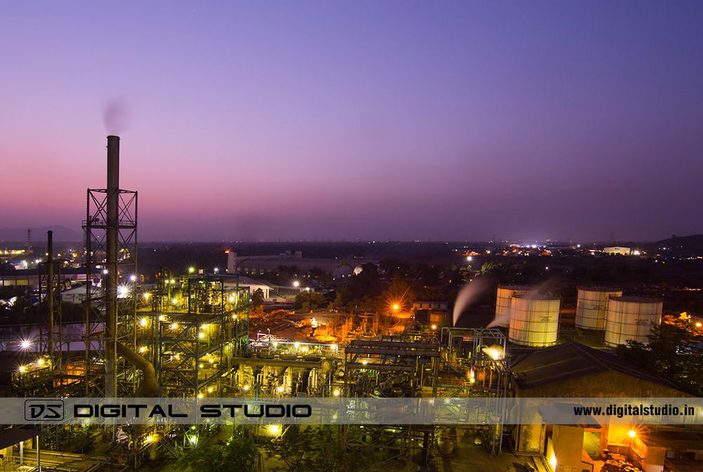 Twilight photograph of IGPL plant