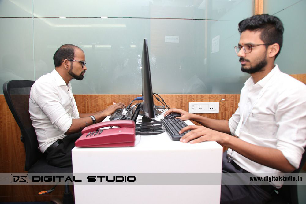 Office staff working on computers