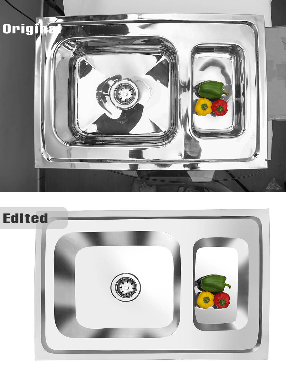Stainless steel sink editing