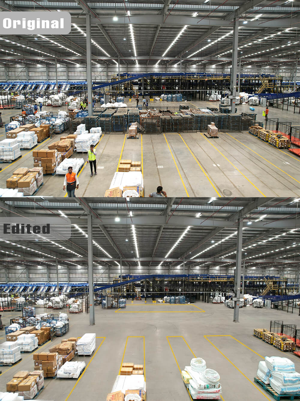 Warehouse photo-realistic editing
