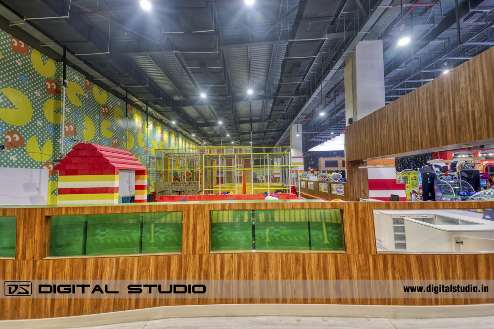 Interior HDR photograph of kids games area