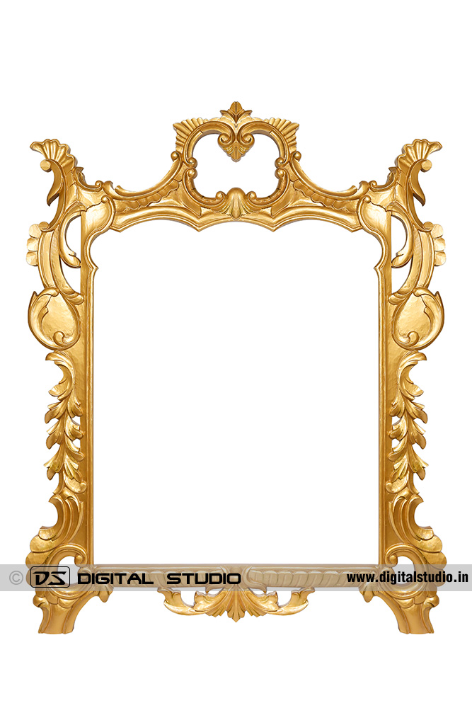 Large golden painted photo frame