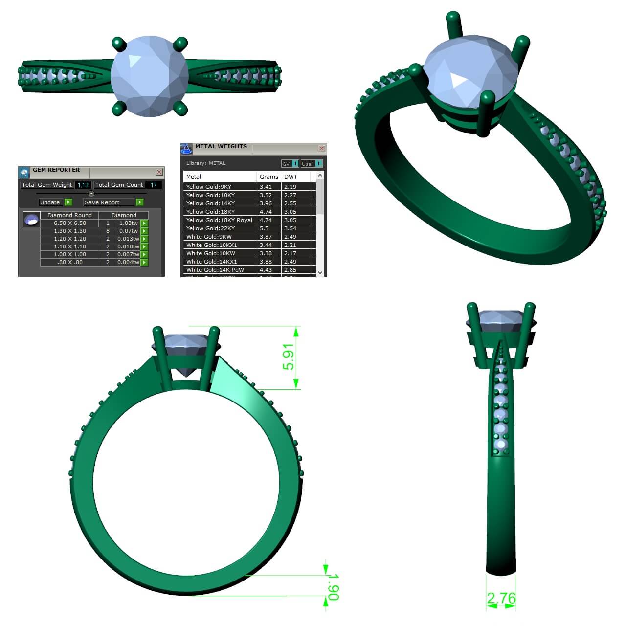 Diamond engagement ring- CAD design