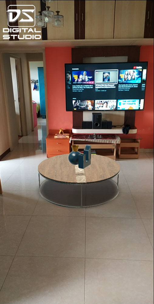 AR of a tea/coffee table in a living room