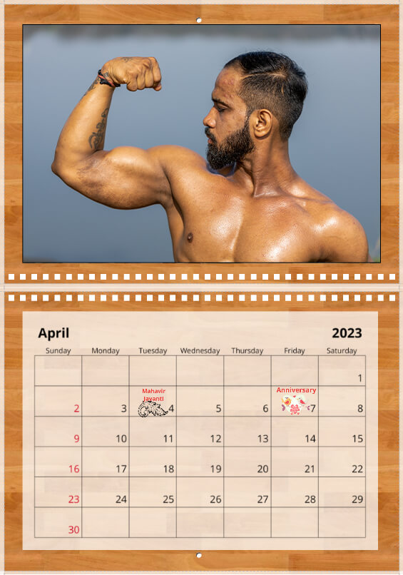 Wall calendar April 2023