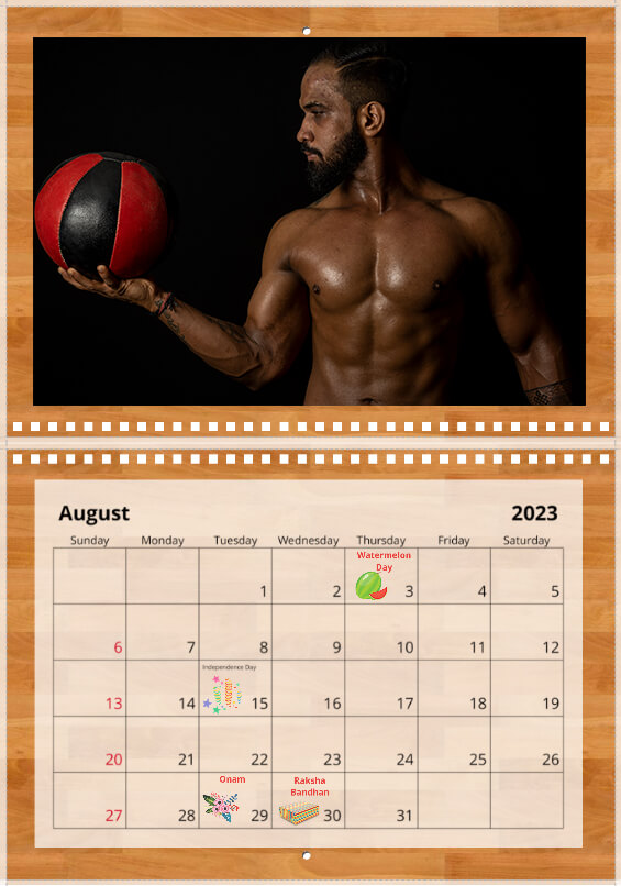 Wall calendar August 2023