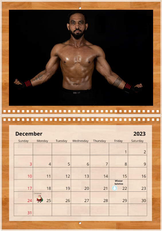 Wall calendar December 2023