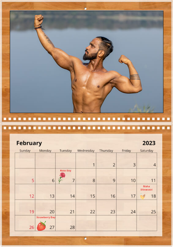 Wall calendar February 2023