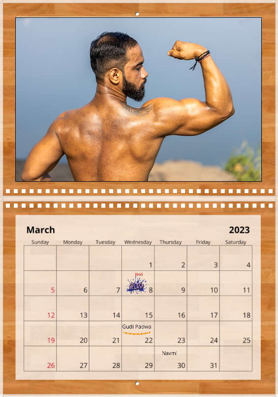 Wall calendar March 2023