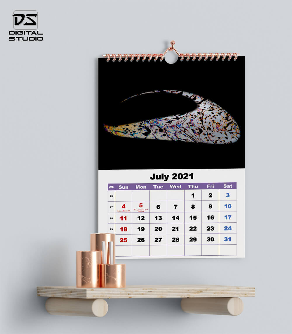 Wall calendar July 2021