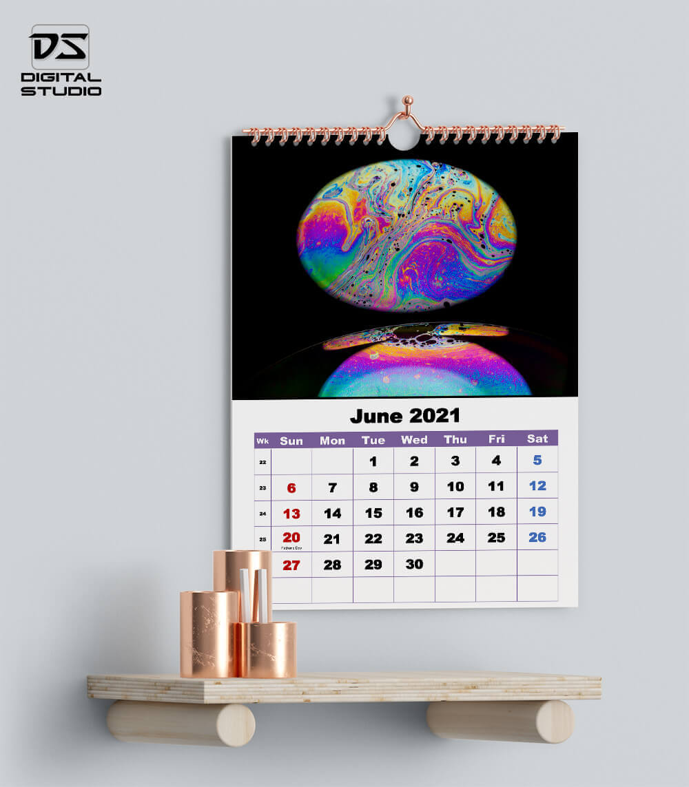 Wall calendar June 2021