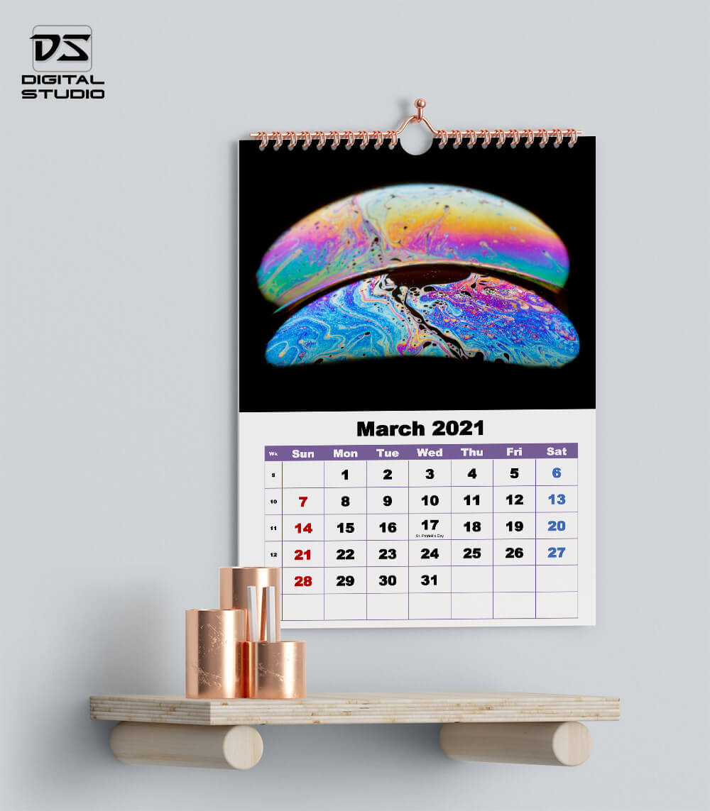 Wall calendar March 2021