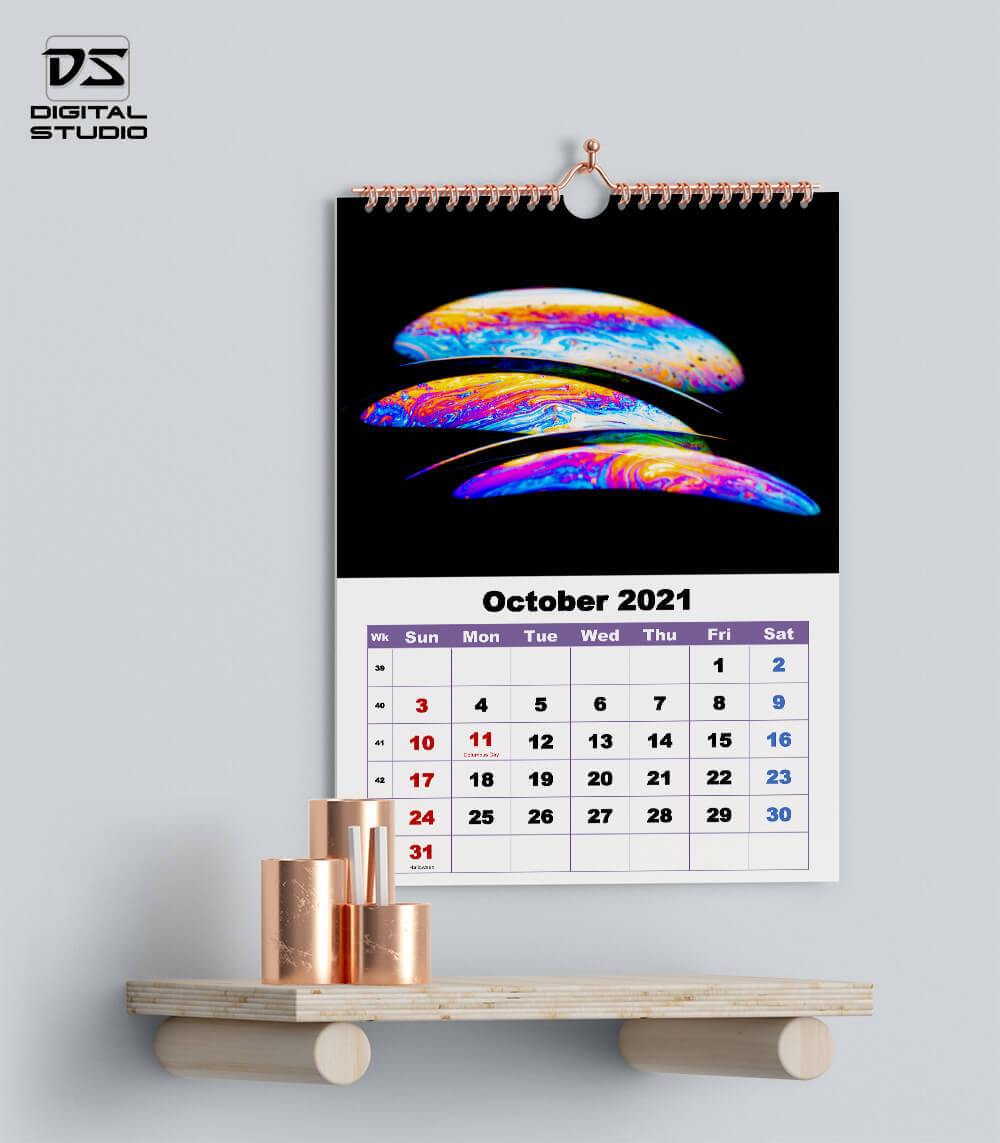 Wall calendar October 2021