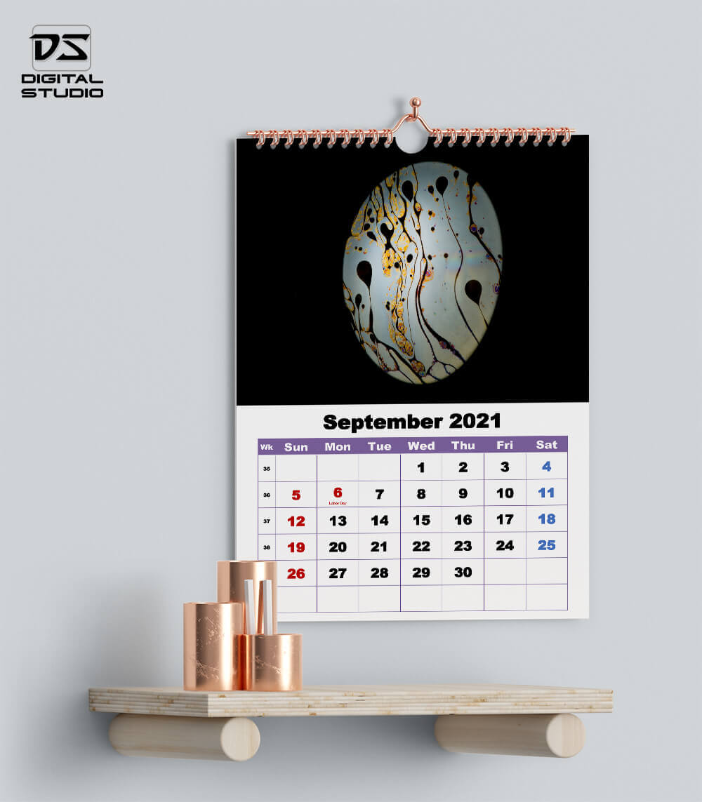 Wall calendar September 2021