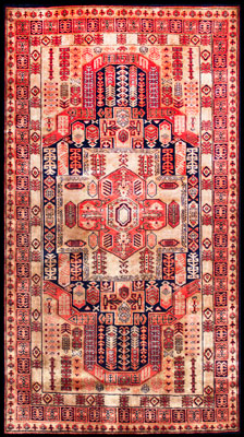 Geometric design pure silk carpet
