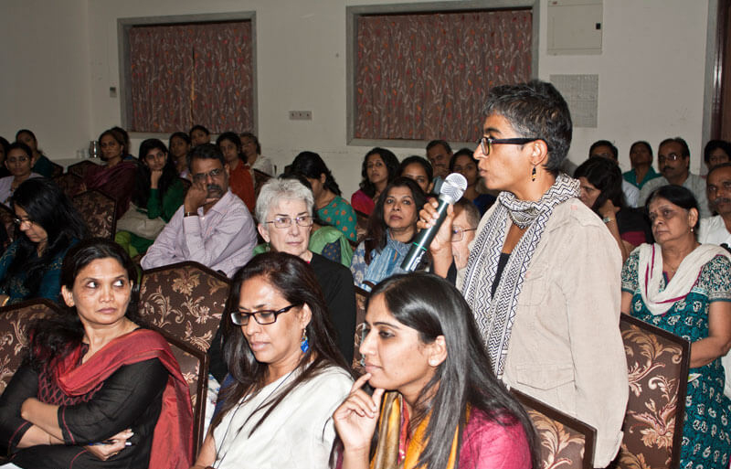 Audience response during a corporate meeting