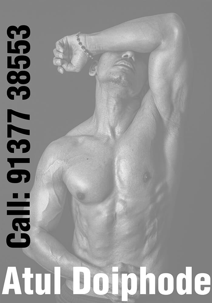 Comp card of fitness model front - male