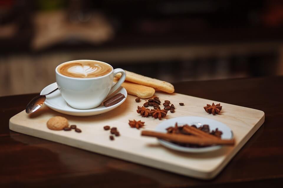 Coffee setup with props