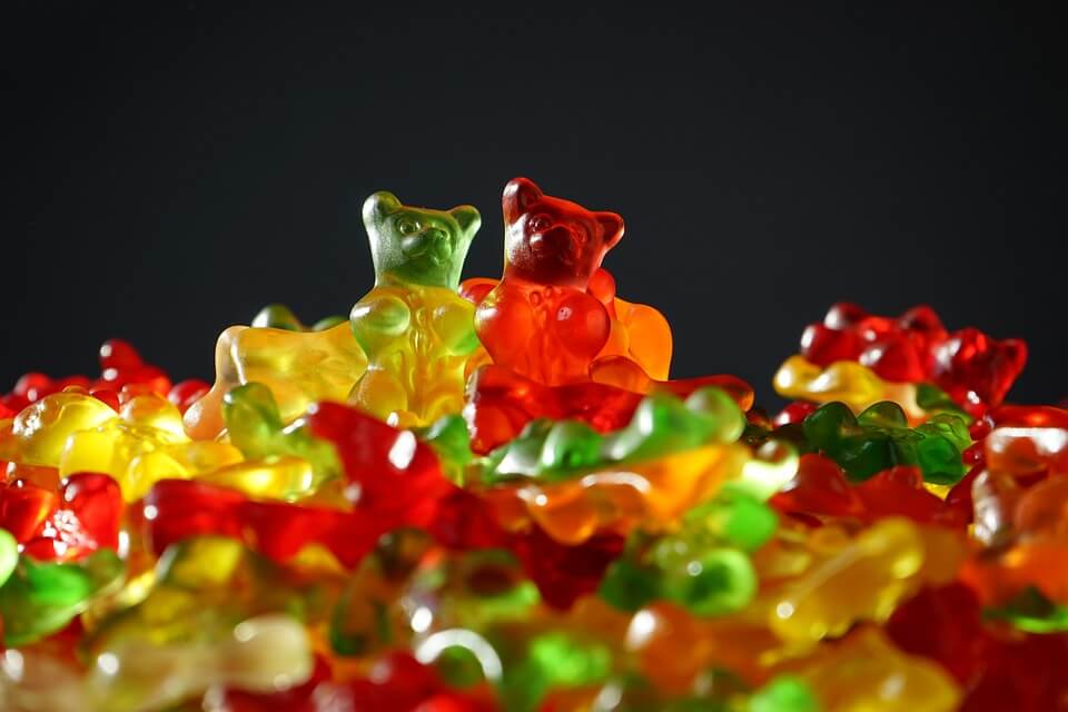 Gummi on black background