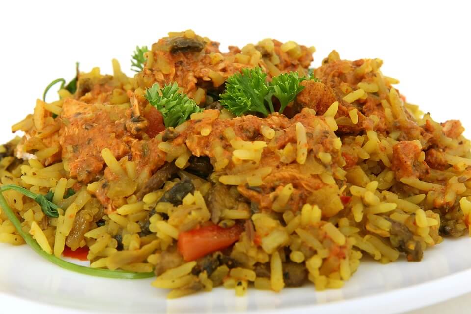 Vegeterain biryani on plate