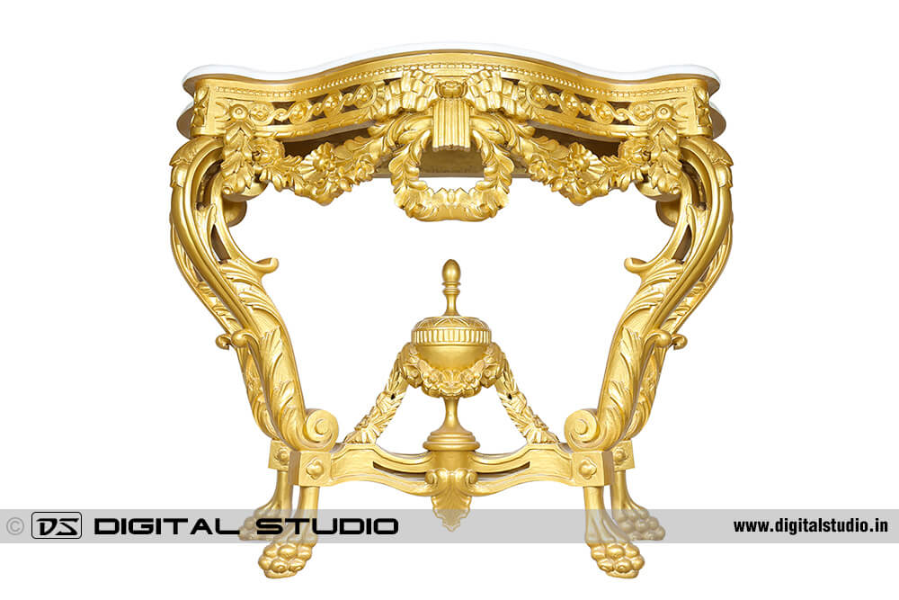 Golden console table for living room