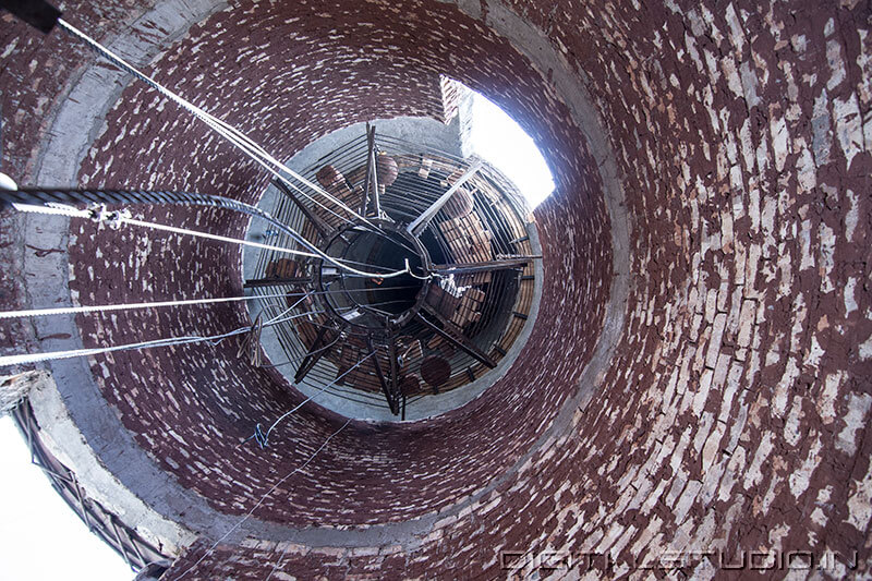 Inside chimney of a sugar Factory