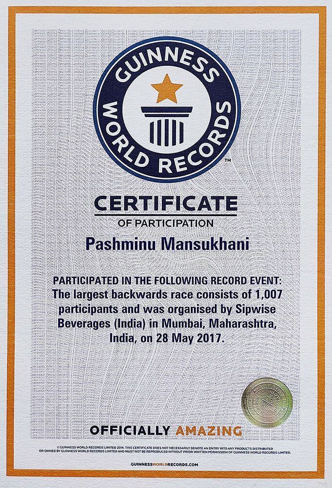 Largest backward race Guinness world record