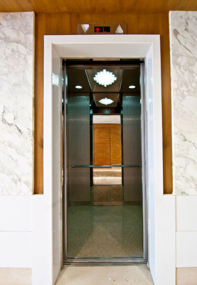 Mirror finished elevator